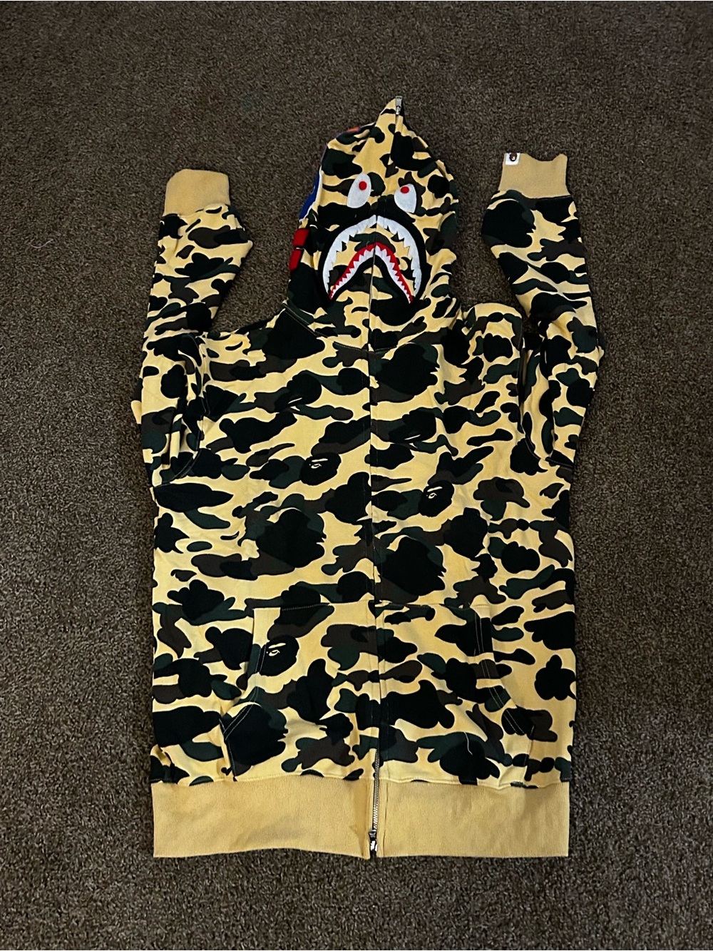 Bape Green Camo Full Zip Hoodie Size XL